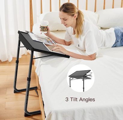 Tabla de TV plegable ajustable para muebles para el hogar de la sala de estar 6 alturas y 3 ángulos de inclinación