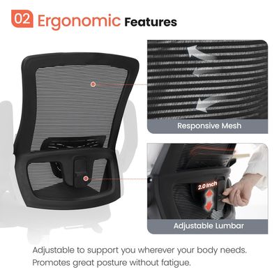 Flip-up Armrest Mesh ejecutivo de apoyo lumbar silla giratoria para el Ministerio del Interior por Alinunu
