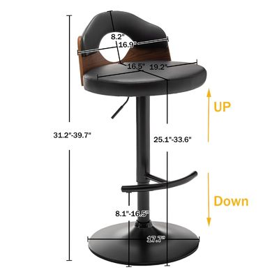 Barstools de diseño moderno de mediados de siglo sillas giratorias ajustables para la isla de la cocina