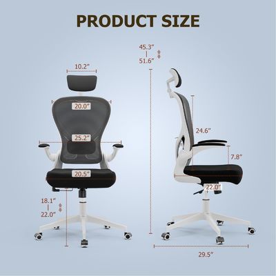 Silla de escritorio ergonómica de oficina en el hogar silla giratoria moderna personalizable con brazos abatibles