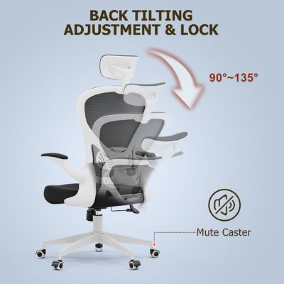 Silla de escritorio ergonómica de oficina en el hogar silla giratoria moderna personalizable con brazos abatibles