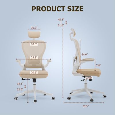 Silla de escritorio ergonómica de oficina en el hogar silla giratoria moderna personalizable con brazos abatibles