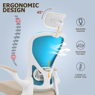 Silla de escritorio ergonómica de oficina en el hogar silla giratoria moderna personalizable con brazos abatibles