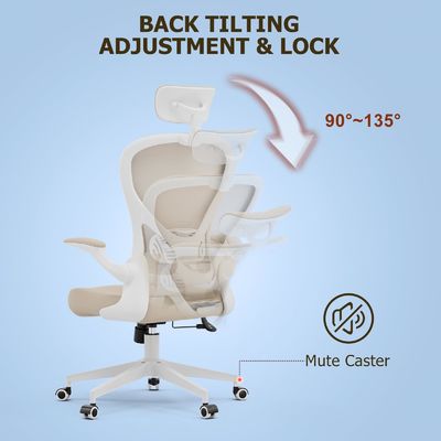 Silla de escritorio ergonómica de oficina en el hogar silla giratoria moderna personalizable con brazos abatibles