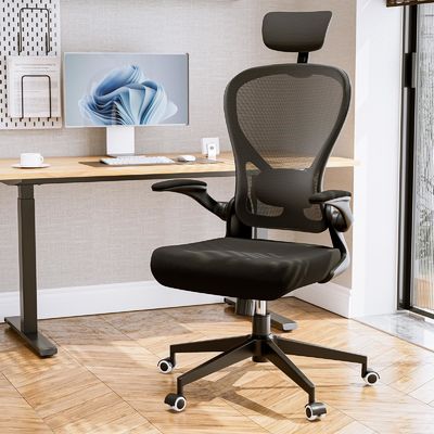 Función giratoria y brazos abatibles Ergonomía de la silla de escritorio en el hogar con ajuste de altura