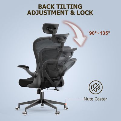 Función giratoria y brazos abatibles Ergonomía de la silla de escritorio en el hogar con ajuste de altura