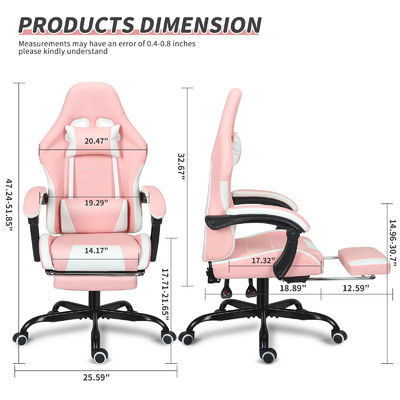 Silla de juego ALINUNU Personaliza altura ajustable con soporte lumbar y reposapiés