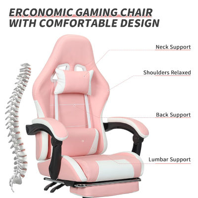 Silla de juego ALINUNU Personaliza altura ajustable con soporte lumbar y reposapiés
