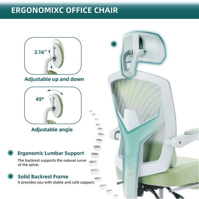 27.56&quot;D x 18.5&quot;W x 47.8&quot;H Reverso de malla silla giratoria giratoria para ergonomía de oficina