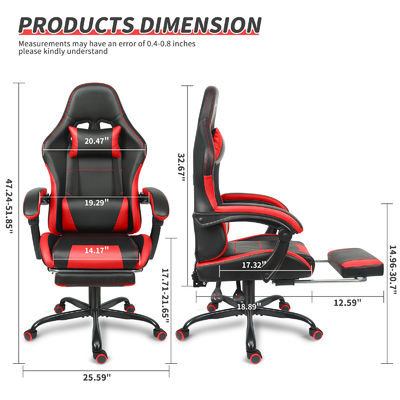 Silla de juego de metal de color personalizada con altura ajustable y soporte lumbar