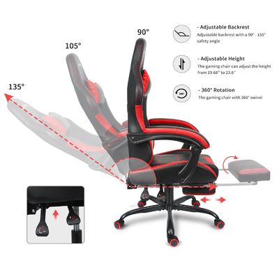 Silla de juego de metal de color personalizada con altura ajustable y soporte lumbar