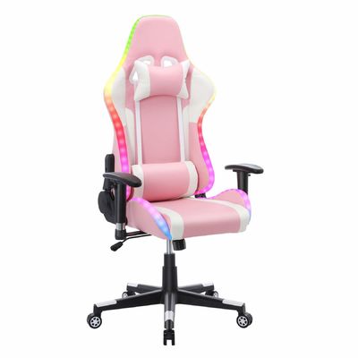 Silla ajustable para juegos de computadora con función de masaje y barra de luz LED ALINUNU