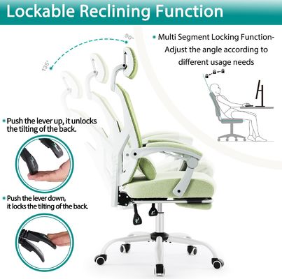 Silla de oficina de malla trasera con funciones giratorias y reclinables 34.4 libras Diseño moderno