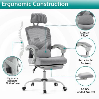 Silla reclinable giratoria de oficina de malla trasera con altura ajustable y color personalizado
