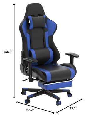 Silla giratoria de juego RGB de color de cuero personalizado con barra de luz LED y función de masaje