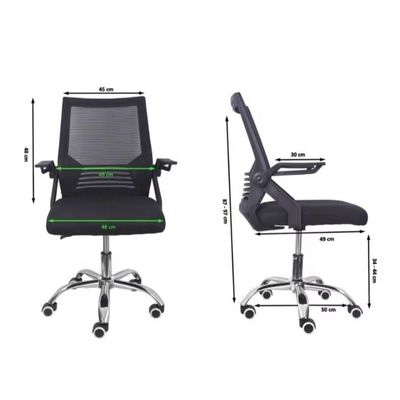 Silla de oficina de juegos ejecutiva con reposabrazos ajustables y función giratoria en tela