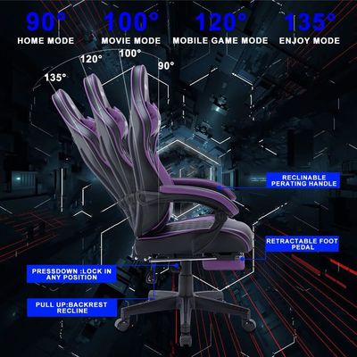 Sala de juegos de computadora silla de juego plegable con diseño ergonómico y masaje giratorio