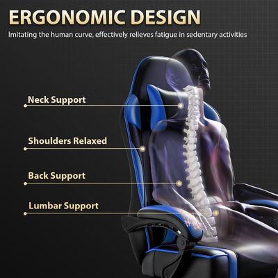 ALINUNU 2024 PC Silla de juegos de carreras ajustable de cuero reclinable y reposapiés incluidos