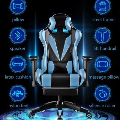 Silla giratoria ALINUNU PU Silla de juego de cuero con 360 giratorios / ajuste de altura / reclinación