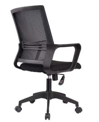 Silla de oficina de malla de base de nylon ajustable con tela personalizada y respaldo de PP negro