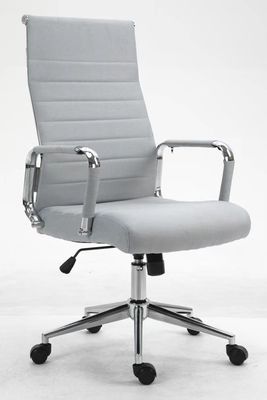 Silla de oficina de malla de cuero marrón de estilo moderno con soporte lumbar y embalaje de correo
