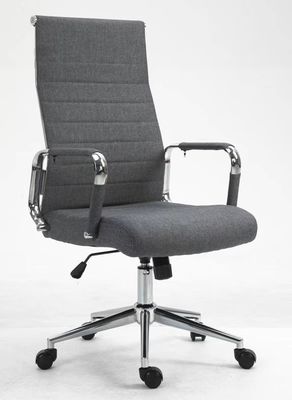 Silla de oficina de malla de cuero marrón de estilo moderno con soporte lumbar y embalaje de correo