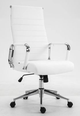 Silla de oficina de malla de cuero marrón de estilo moderno con soporte lumbar y embalaje de correo