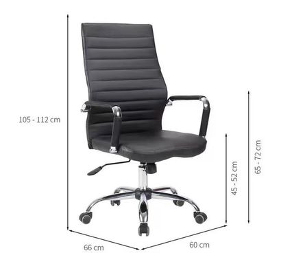 Silla de oficina de malla de cuero marrón de estilo moderno con soporte lumbar y embalaje de correo