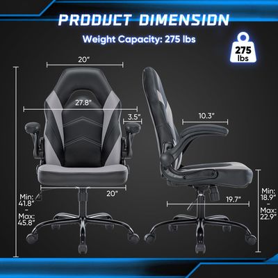 Silla de juegos ergonómica de altura ajustable de tela Silla de oficina de ordenador para videojuegos