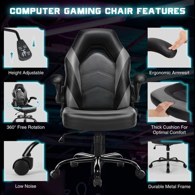 Silla de juegos ergonómica de altura ajustable de tela Silla de oficina de ordenador para videojuegos
