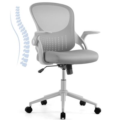 Silla de ordenador de malla de nylon directa con reposabrazos blandos y soporte lumbar tapizado