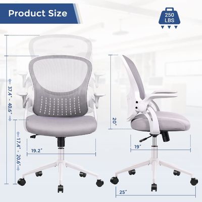 Silla de ordenador de malla de nylon directa con reposabrazos blandos y soporte lumbar tapizado