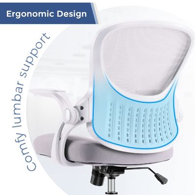 Silla de ordenador de malla de nylon directa con reposabrazos blandos y soporte lumbar tapizado