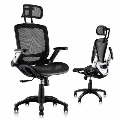 Silla de escritorio ergonómica con respaldo de cabeza ajustable y silla elevadora de estilo brazo invertido