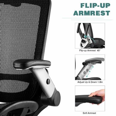 Silla de escritorio ergonómica con respaldo de cabeza ajustable y silla elevadora de estilo brazo invertido