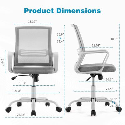 Silla giratoria de color personalizado con soporte lumbar y reposabrazos