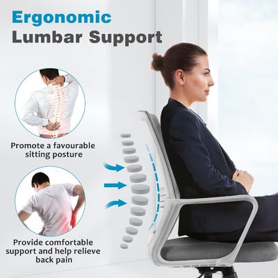 Silla giratoria de color personalizado con soporte lumbar y reposabrazos