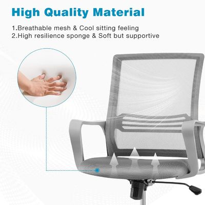 Silla giratoria de color personalizado con soporte lumbar y reposabrazos
