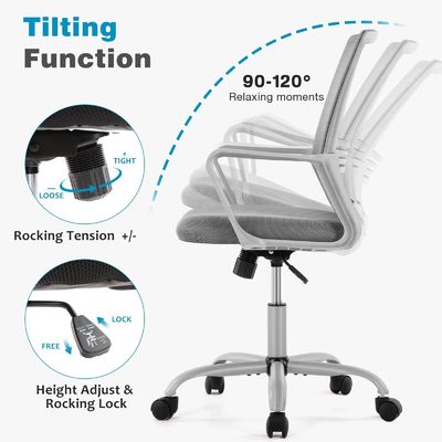 Silla giratoria de color personalizado con soporte lumbar y reposabrazos