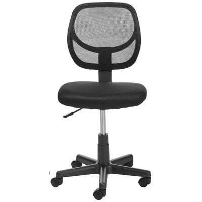 Silla de escritorio de computadora con espalda baja con función giratoria y revestimiento de malla ajustable de altura