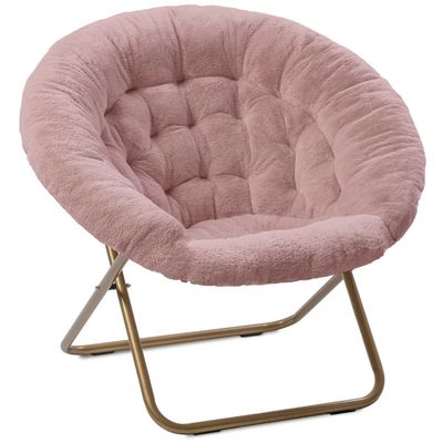 Muebles para el hogar redondos, espessados, plegables, reclinables, silla de luna con piel falsa
