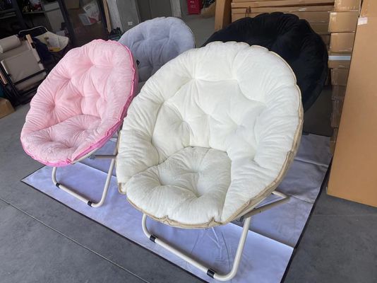 Muebles para el hogar redondos, espessados, plegables, reclinables, silla de luna con piel falsa
