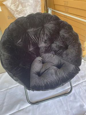 Muebles para el hogar redondos, espessados, plegables, reclinables, silla de luna con piel falsa