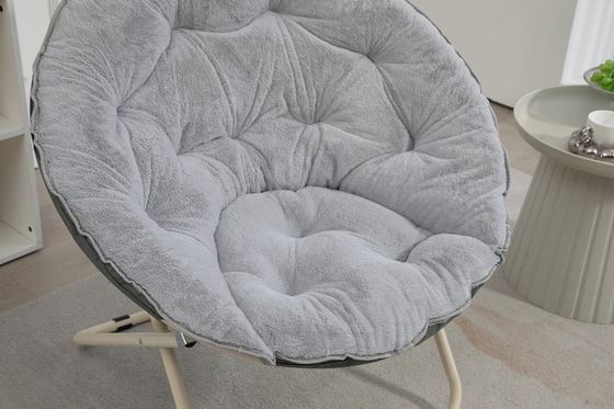 Muebles para el hogar redondos, espessados, plegables, reclinables, silla de luna con piel falsa