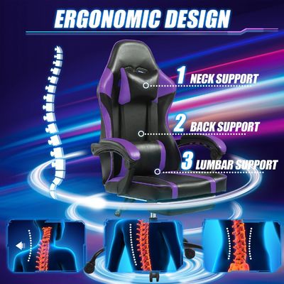 Silla de juego ergonómica ajustable en altura para adultos estilo de diseño