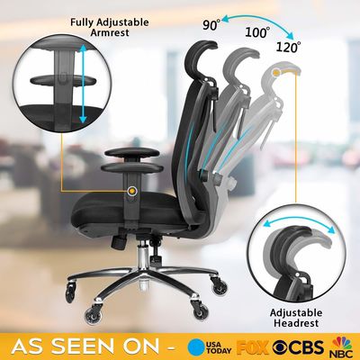 Sillón de asiento engrosado Sillón de escritorio de computadora ergonómico para el hogar con apoyacabezas y reposabrazos lumbares