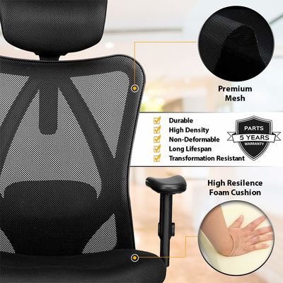 Sillón de asiento engrosado Sillón de escritorio de computadora ergonómico para el hogar con apoyacabezas y reposabrazos lumbares