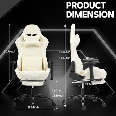 Personaliza la silla de juego ergonómica de la oficina con altura ajustable y reposapiés