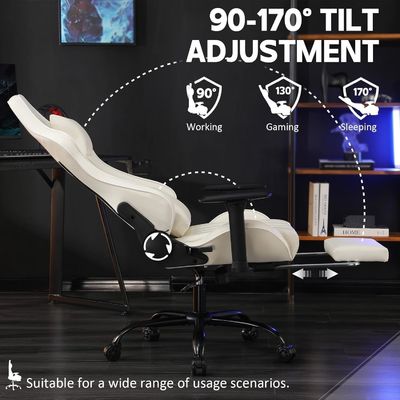 Personaliza la silla de juego ergonómica de la oficina con altura ajustable y reposapiés