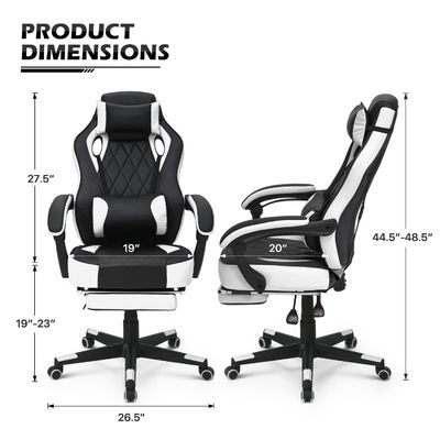 Silla de juegos de cuero de PU de estilo de carreras de color personalizado con funcionalidad giratoria